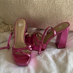 bp Pink Strappy Stiletto Heels